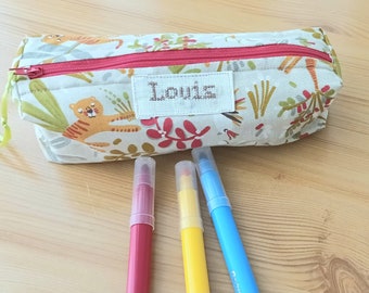 Trousse enfant personnalisable ,pochette personnalisable ,rangement enfant trousse d'école.