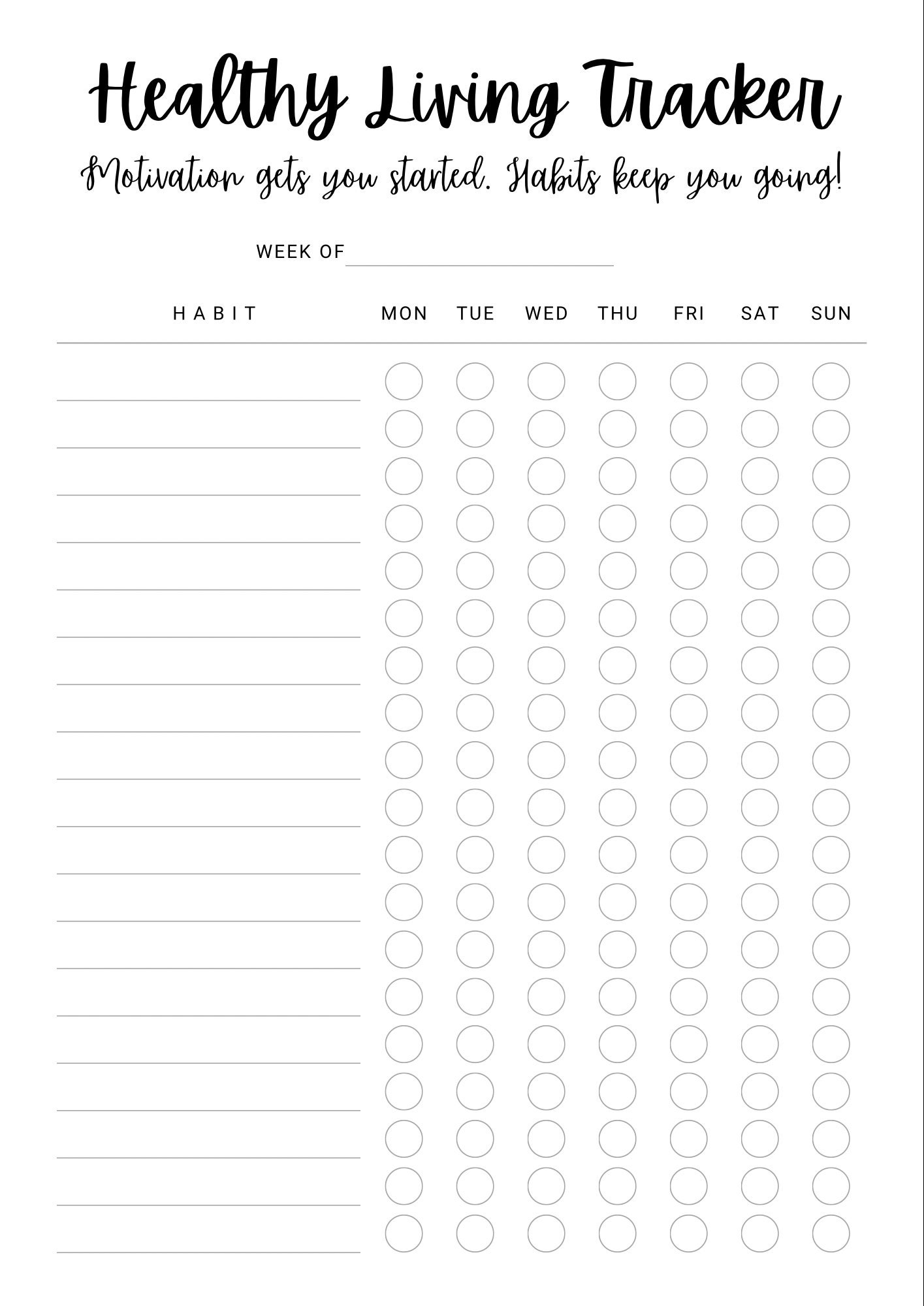 Monthly Habit Tracker Printable Etsy Monthly Habit Tracker Printable Etsy