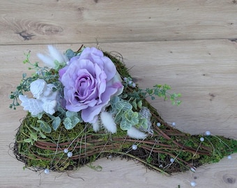 Friedhofgesteck Grabgesteck Herz Rose Engel