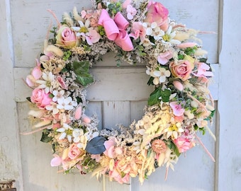 Türkranz Tischkranz künstlich und Natur Türkranz Wandkranz Rosen