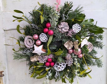 Adventskranz Tischkranz-Türkranz Misteln