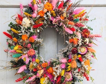 Türkranz Türkränze Wandkranz Trockenblumen Natur getrocknet Eukalyptus Tischkranz  Wandkranz