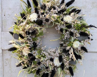 Türkranz Türkränze Wandkranz Trockenblumen Natur getrocknet   Gothic