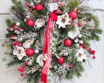 Adventskranz hängend Weihnachten künstlich Türkranz Tischkranz