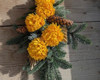 Bukette Grabstrauß Grableger  Friedhofgestecke Allerheiligen Toter Sonntag Deko Chrysanthemen
