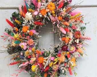Corona de puerta coronas de puerta corona de pared flores secas corona de mesa de eucalipto seco natural Día de la Madre