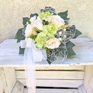 AWAOVV Brautstrauß Aus Seide - Künstlicher Blumenstrauß Für Hochzeit Champagner