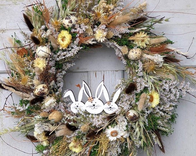 Featured listing image: Türkranz Türkränze Wandkranz Natur handarbeit Trockenkranz Oster