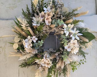 Herbst Winter Türkranz Türkränze Wandkranz Natur und künstlich handarbeit Herbstkranz Eukalyptus Herbstkranz