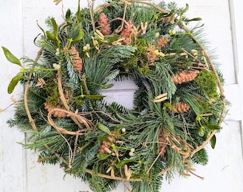 50 cm Adventskranz Tischkranz-Türkranz Tanne Reisig