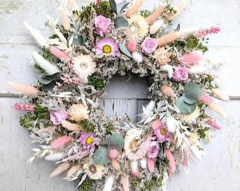 Türkranz Tischkranz Wandkranz Natur handarbeit Trockenkranz Eukalyptus Kommunion Konfirmation