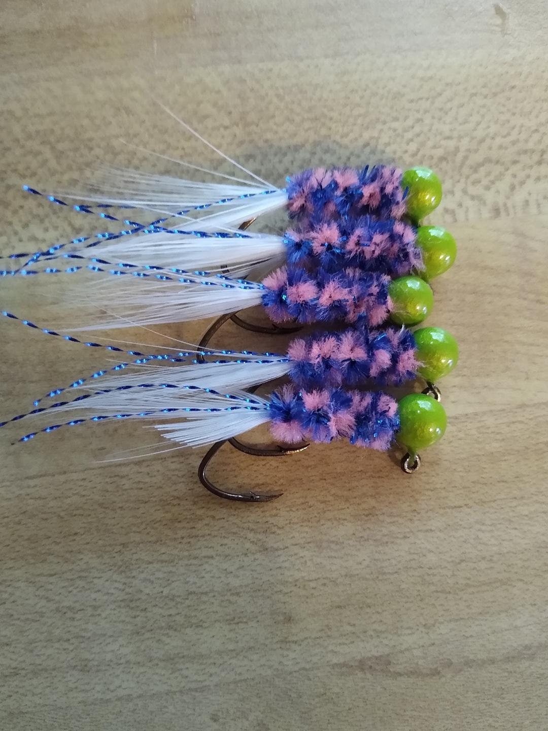 Hand tied crappie jigs GLOW Etsy