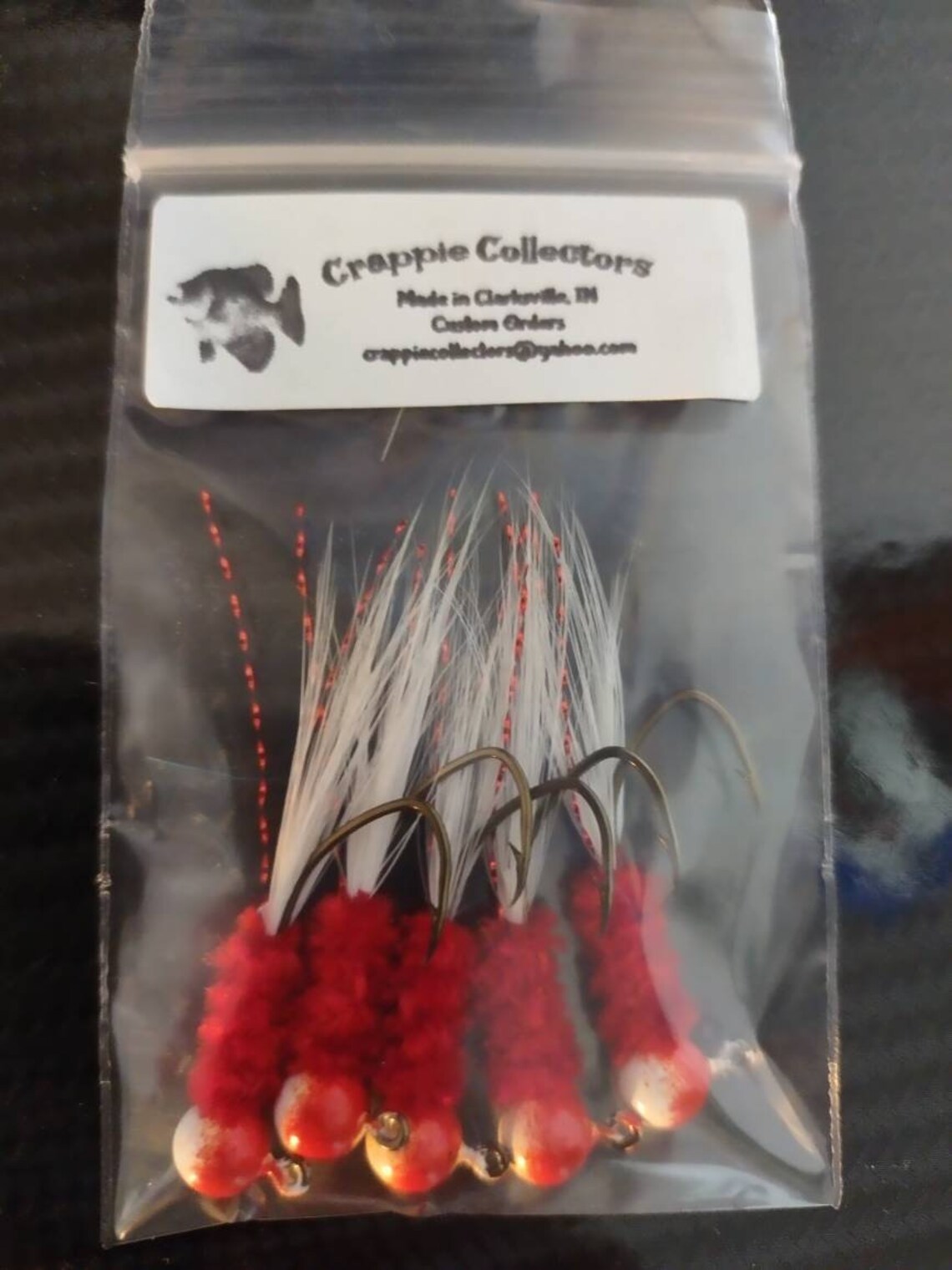 4 Jigs à Crappie Faits Main Par Shine - Hameçons #4 1/16oz, Queue De Veau