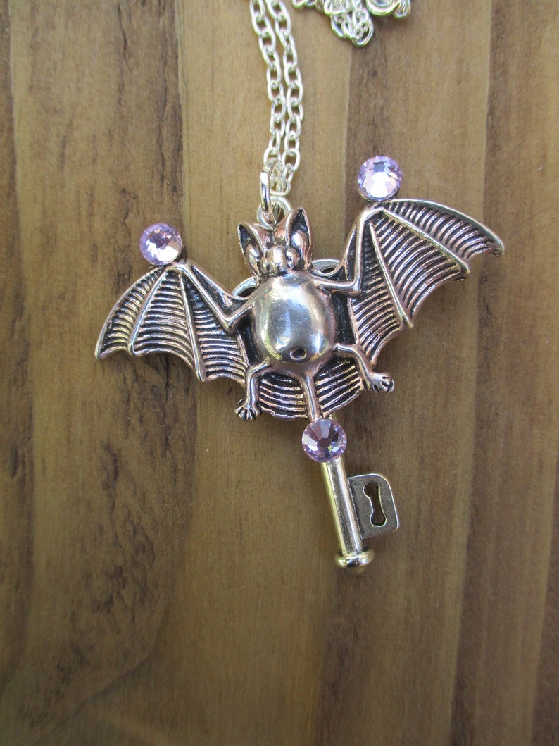 Intuition Necklace Owl Skeleton Key Necklace Owl Animal Totem Gothic Fashion Steampunk Jewellery Owl Charm Necklace Owl and Moon