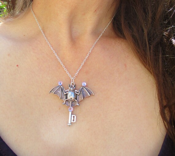 Intuition Necklace Owl Skeleton Key Necklace Owl Animal Totem Gothic Fashion Steampunk Jewellery Owl Charm Necklace Owl and Moon