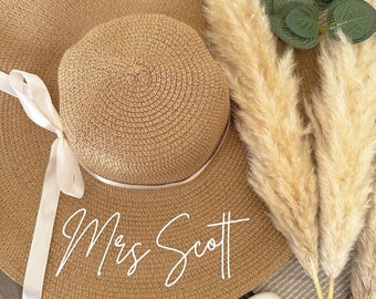 Bridal/ Honeymoon Personalised Beach Hat