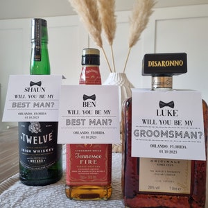 Groomsman/ Best man Proposal Drinks tag. Groomsmen best men Wedding gifts
