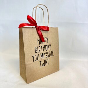 Personalised Gift Bag | Banter Bag | Swearing Gift | Birthday Bag | Gift Bag | Novelty Gift Bag | Adult Bag | Rude Bag | Funny Bag | Gift HB You Massive Twat
