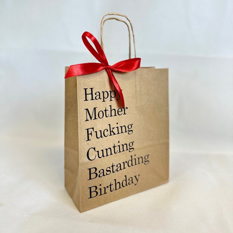 Personalised Gift Bag | Banter Bag | Swearing Gift | Birthday Bag | Gift Bag | Novelty Gift Bag | Adult Bag | Rude Bag | Funny Bag | Gift Happy Mother F'in