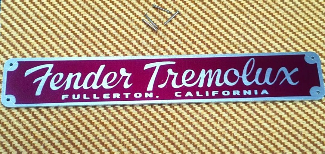 Fender Tremolux Logo Amplifier Amp Badge Plate Etsy