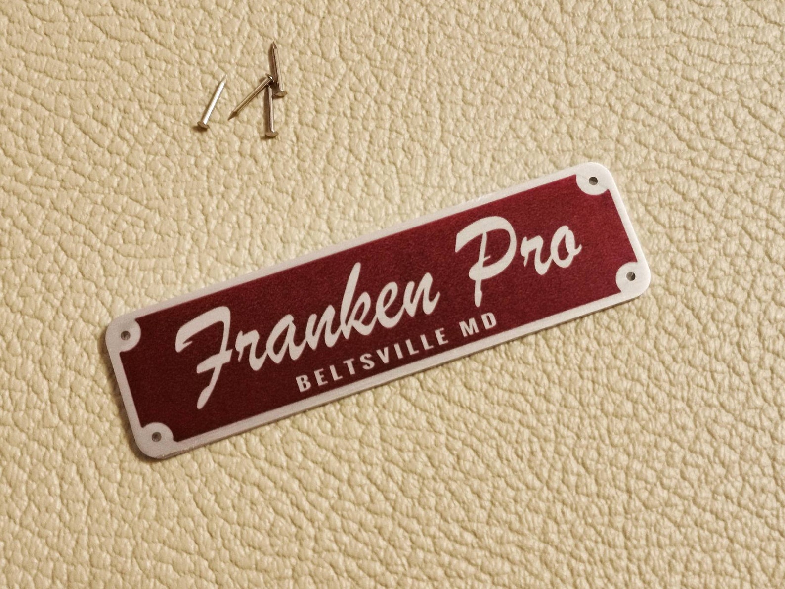 Fender Style Custom Brass or Aluminium Logo Amplifier Amp Badge Decal