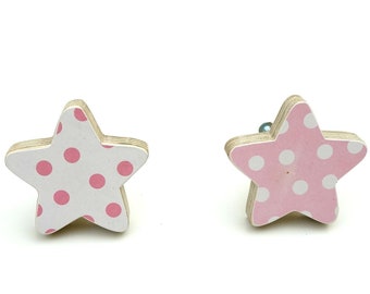 Childrens drawer knobs, Kids drawer pulls,Childrens knobs,Pink star,Knobs for girls,Kids room decorative