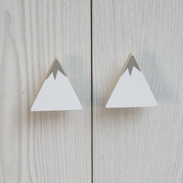 Mountain Drawer Knob - Grey and White Mountain Drawer Pull - Mountain decor - Mountain knobs.