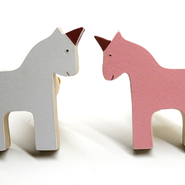 Unicorn Drawer Knob - Unicorn Drawer Pull, Childrens drawer knobs, Unicorn, Baby girl room, Wooden unicorn. Girl room decoration.