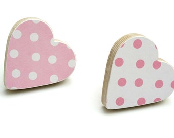 Roze hart, Knoppen voor meisjes, Kids kamer decoratief. Kinderknoppen. Dressoir knoppen en trekt