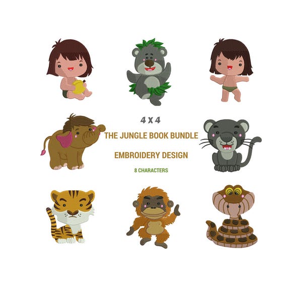 Le Motif De Broderie Livre Jungle Machine De Broderie Le Etsy