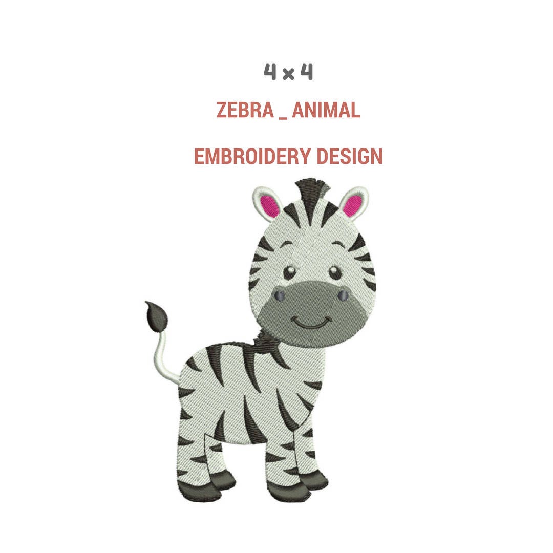 Zebra Embroidery Design Safari Animal Machine Embroidery - Etsy