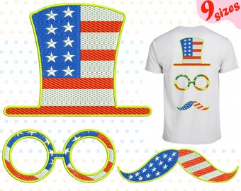 Props 4th of July Embroidery Design Machine Instant Download Commercial Use digital file 4x4 5x7 hoop icon symbol sign Happy new Year 173b