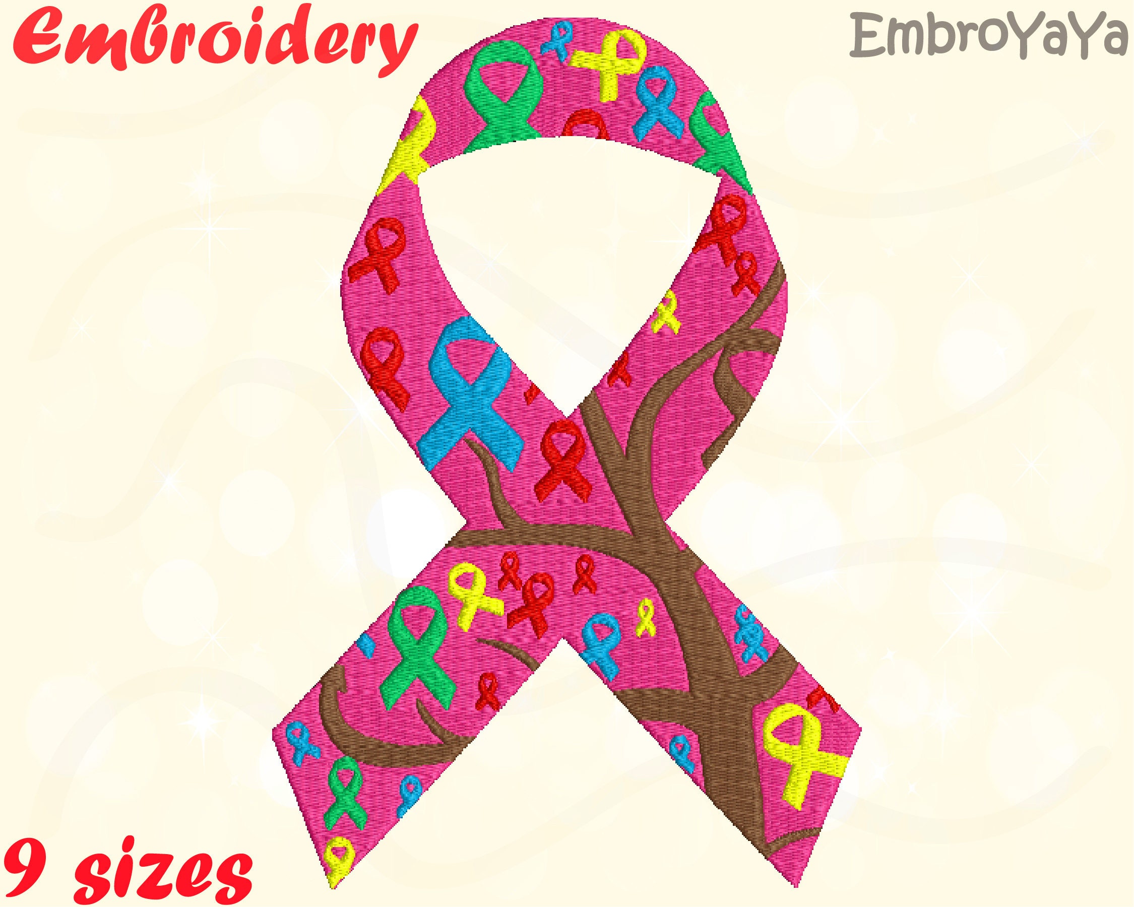 Awareness Ribbon Embroidery Awareness Ribbon Embroidery