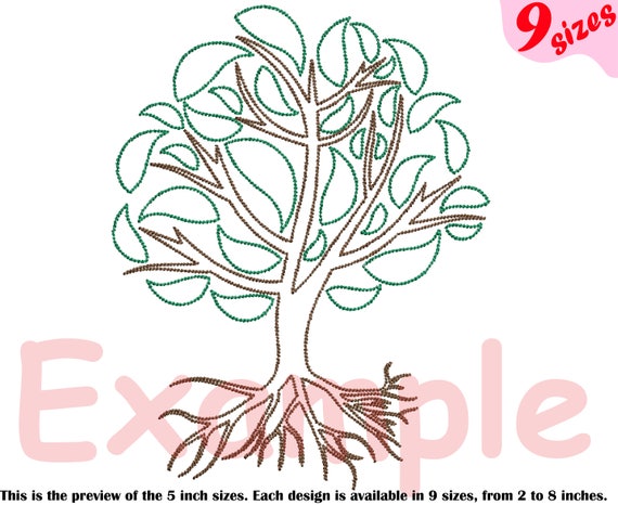 family tree outline embroidery design machine instant download commercial use digital outline family love deep roots branches 205b family tree outline
