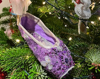 Lilac Fairy decorated Pointe Shoe