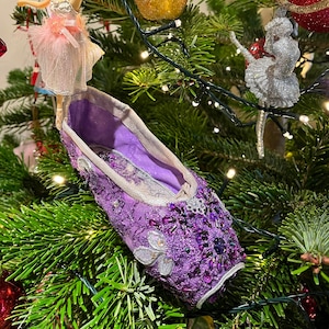 Lilac Fairy decorated Pointe Shoe
