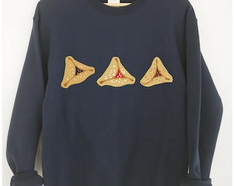 Purim sweatshirt hamentashen crewneck sweater for Purim Jewish holiday apparel cute trend hamentashen shirt