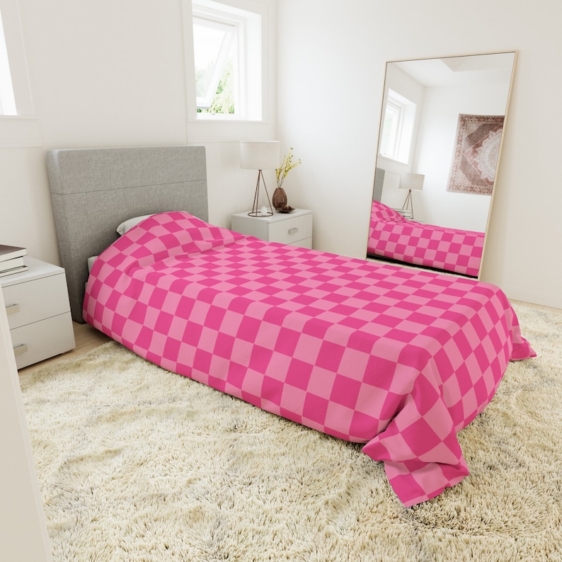 Pink Checkered Duvet Cover Pink Checkered Retro Pink Duvet Cover Bohi