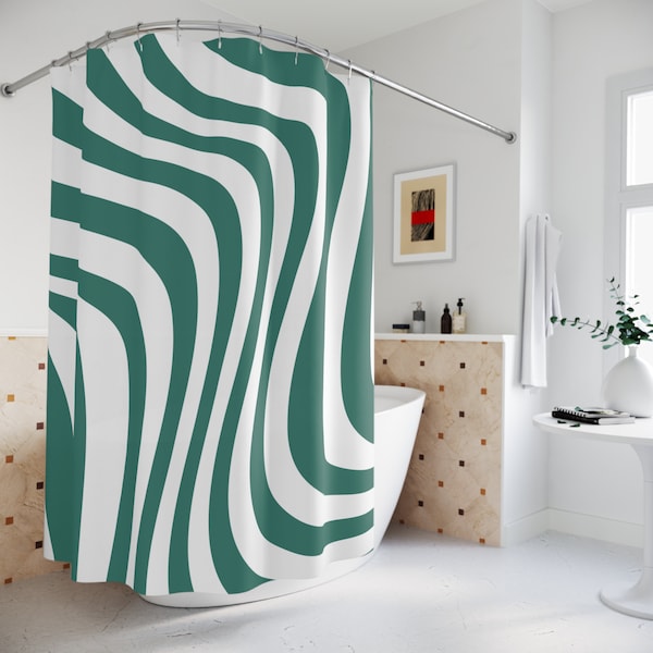 Aqua Shower Curtain - Etsy