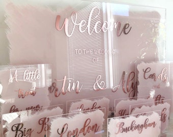 Welcome wedding sign, perspex wedding sign, acrylic wedding sign, wedding decoration, welcome sign, wedding decor, mr and mrs sign