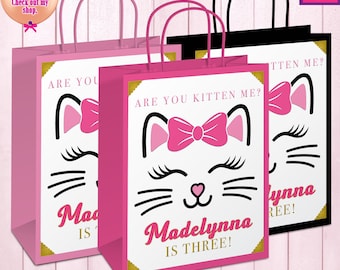 Kitten Birthday - Kitten Party - Are you Kitten me - Kitten Gift Bag - Cat Party - Cat Birthday - Kitten Goodie Bag - Kitten Candy Bag - Cat