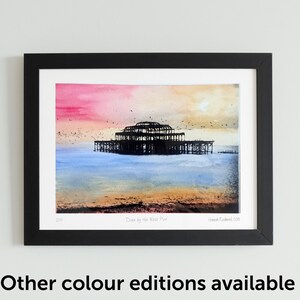 Down by the West Pier, Brighton, limitierte Auflage Mischtechnik, Siebdruck Bild 1