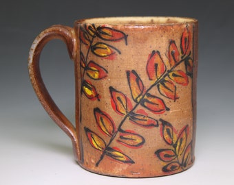 Wood Fired Fall Leaves Mug 986