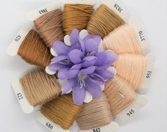 Embroidery floss set of Peruvian cotton threads 10 cards 4m4.37yd each card. 10 shades