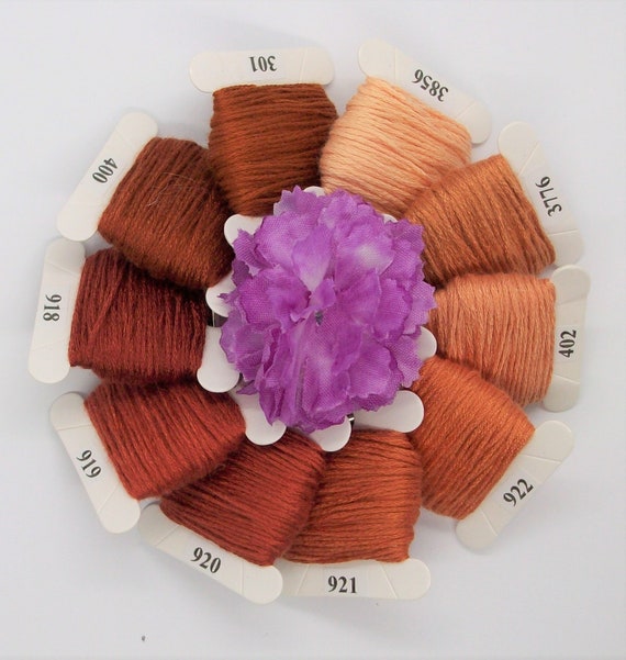 Embroidery floss set of Peruvian cotton threads 10 cards 4m4.37yd each card. 10 shades