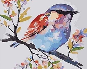 Bird watercolor Cross stitch pattern - Instant download - Embroidery pattern - Needlepoint pattern - Digital download PDFs