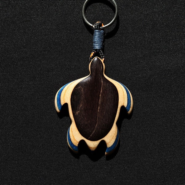 Porte clef Tortue Noir/bleue