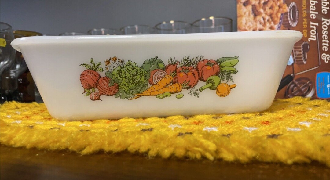Glasbake VEGETABLE GARDEN Baking Pan Loaf Pan J522 1/2 QT Etsy