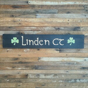 Slainte with Shamrocks Hand Carved Reclaimed Wood Irish Pub Sign image 8