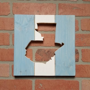 Guatemala Flag Country Shape cutout rustic reclaimed wood